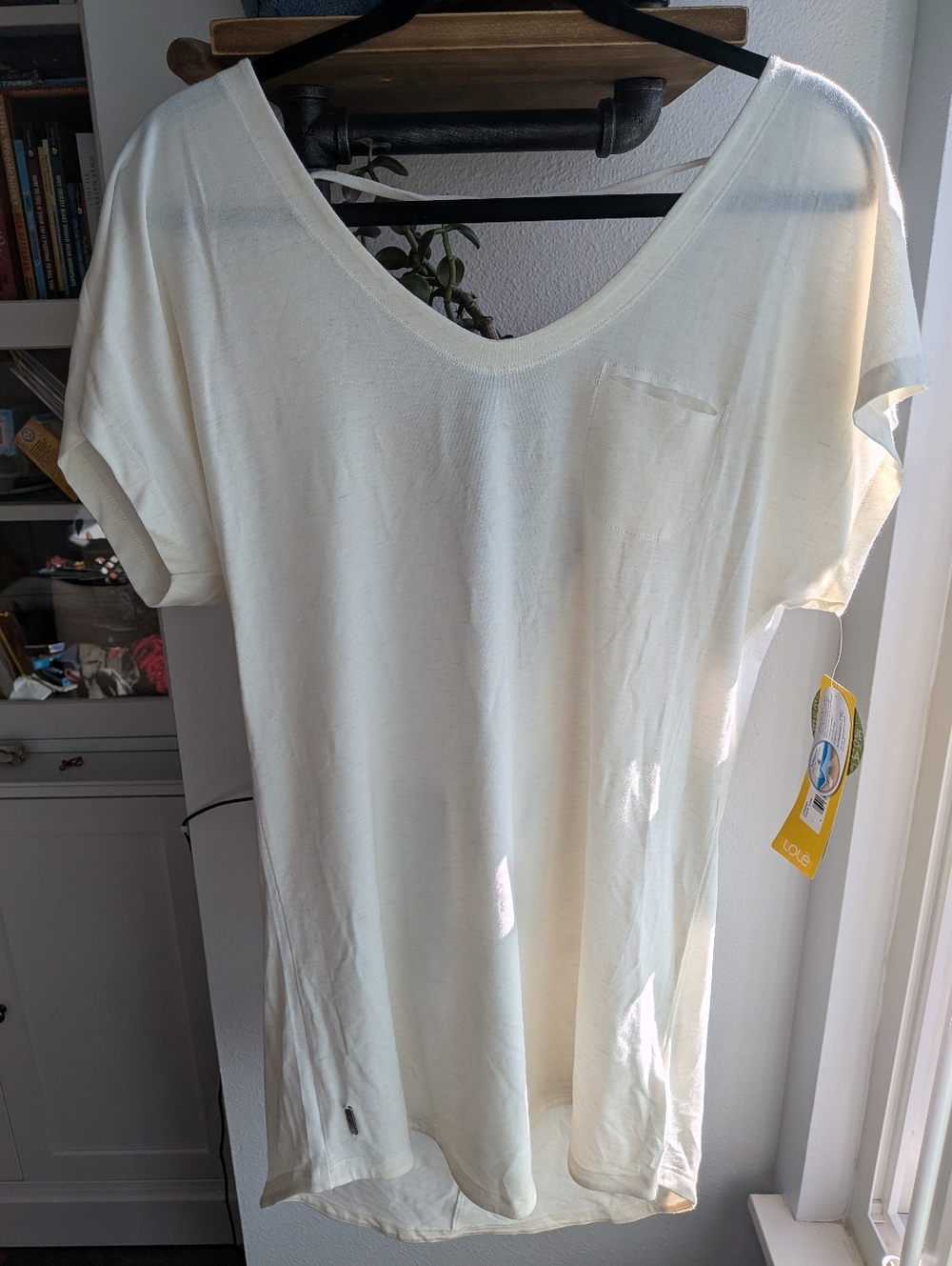 NWT Lolë Anaïs Tunic Top L Cloud Mix Lace Up Back Tech-Lab Quick Dry